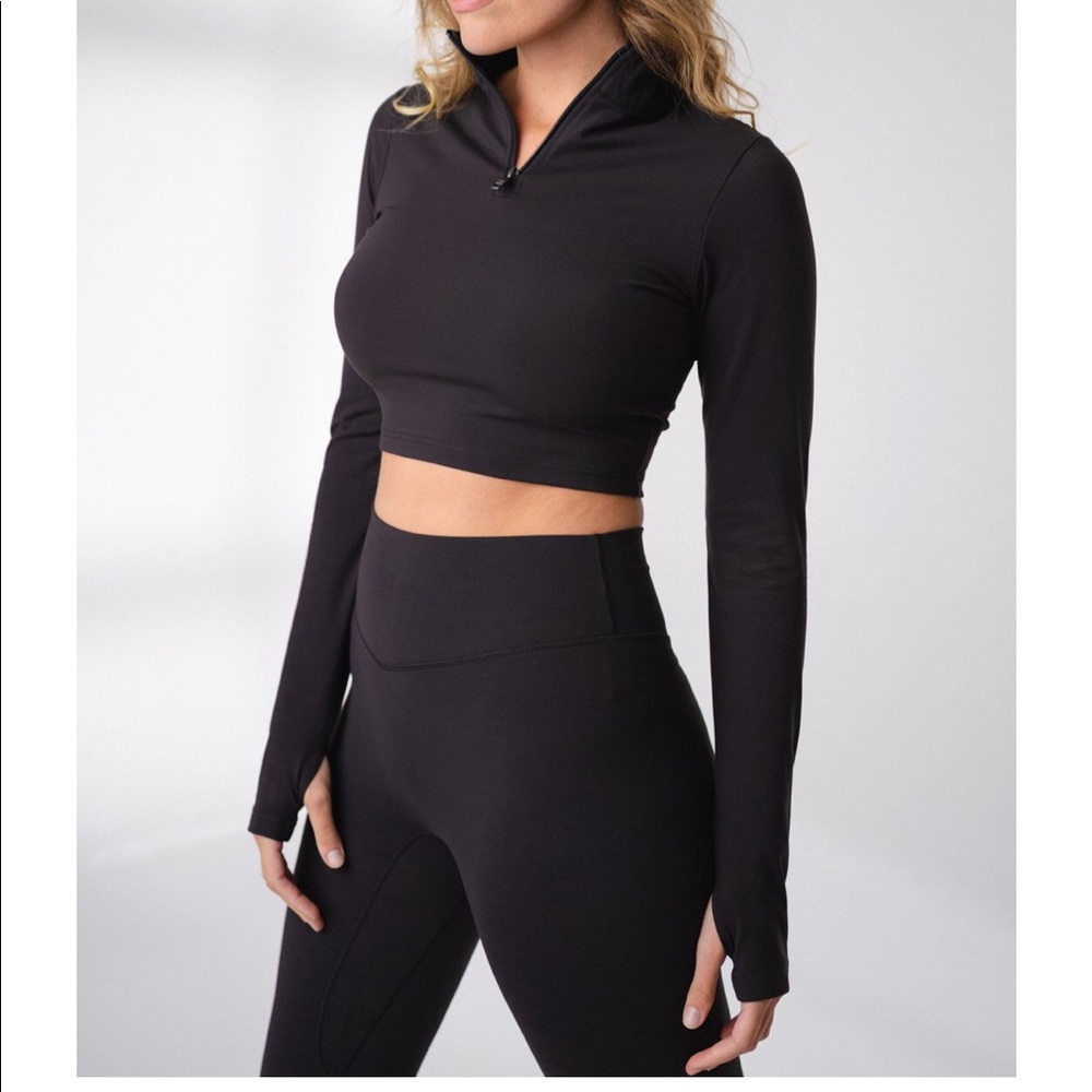 Refine zip crop size M Balance Athletica black